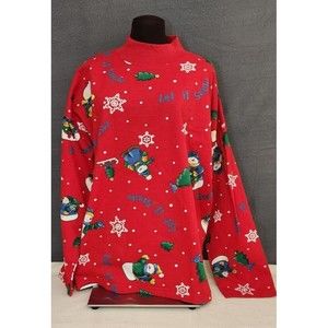 Holiday‎ Time Sweatshirt Womens Tunic 18W/20W Christmas Let It Snow Snowman NWT